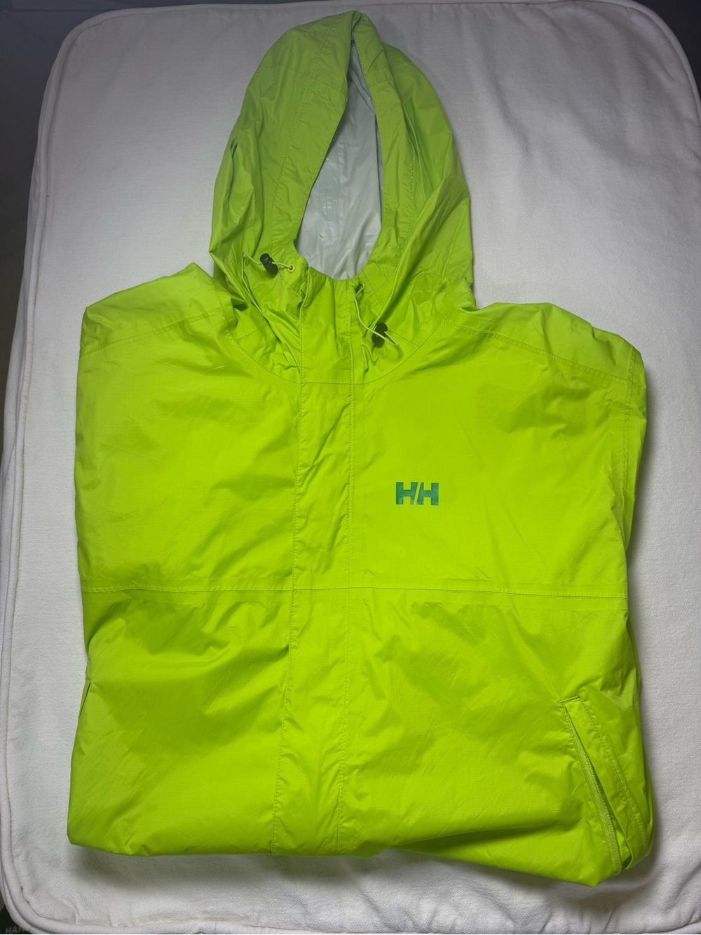 Helly Hansen Neon Lime Hooded Rain Jacket